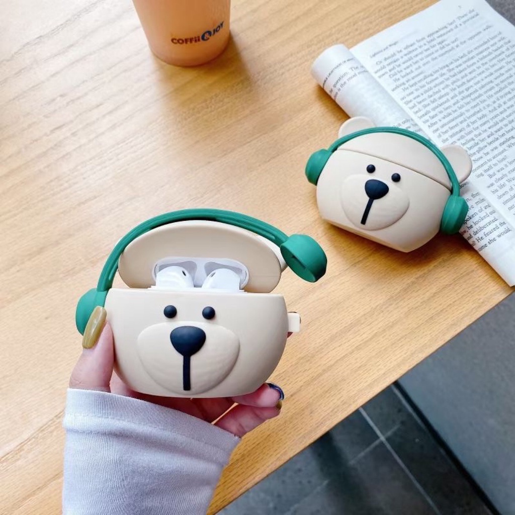 Soft Case Pelindung Earphone Desain Kartun Beruang 3d Untuk Airpods 1 2 3 pro I13 pro Inpods 3 13 12 I11 I9S I23 Airpods3 TWS