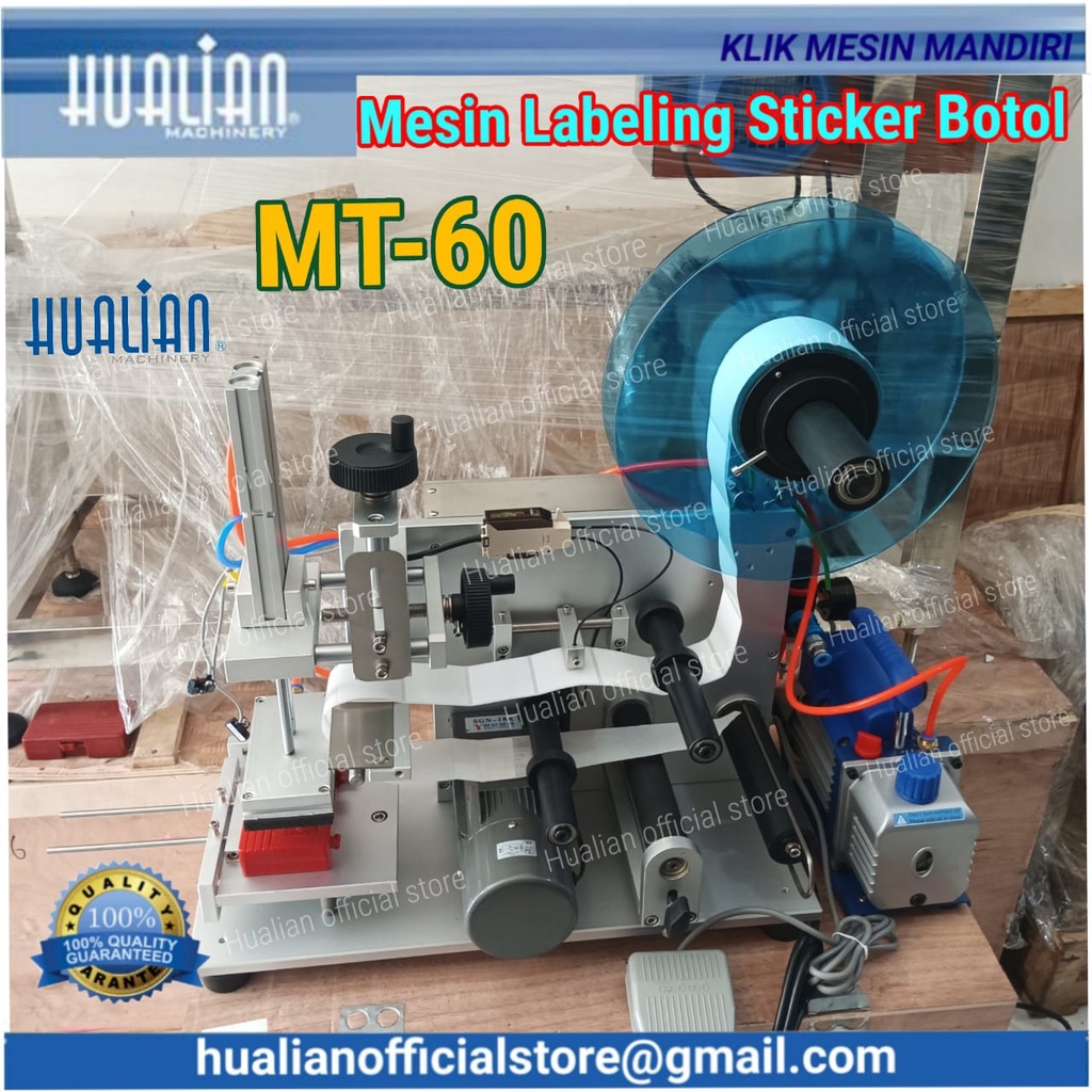 Mesin Labeling Sticker Botol Rata MT-60 HUALIAN