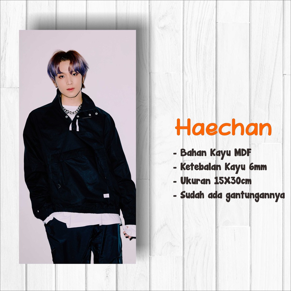 Walldecor NCT127 Haechan versi Punch Ukuran 15x30cm Wall Decor Poster Kayu Hiasan Dinding KPOP Korea