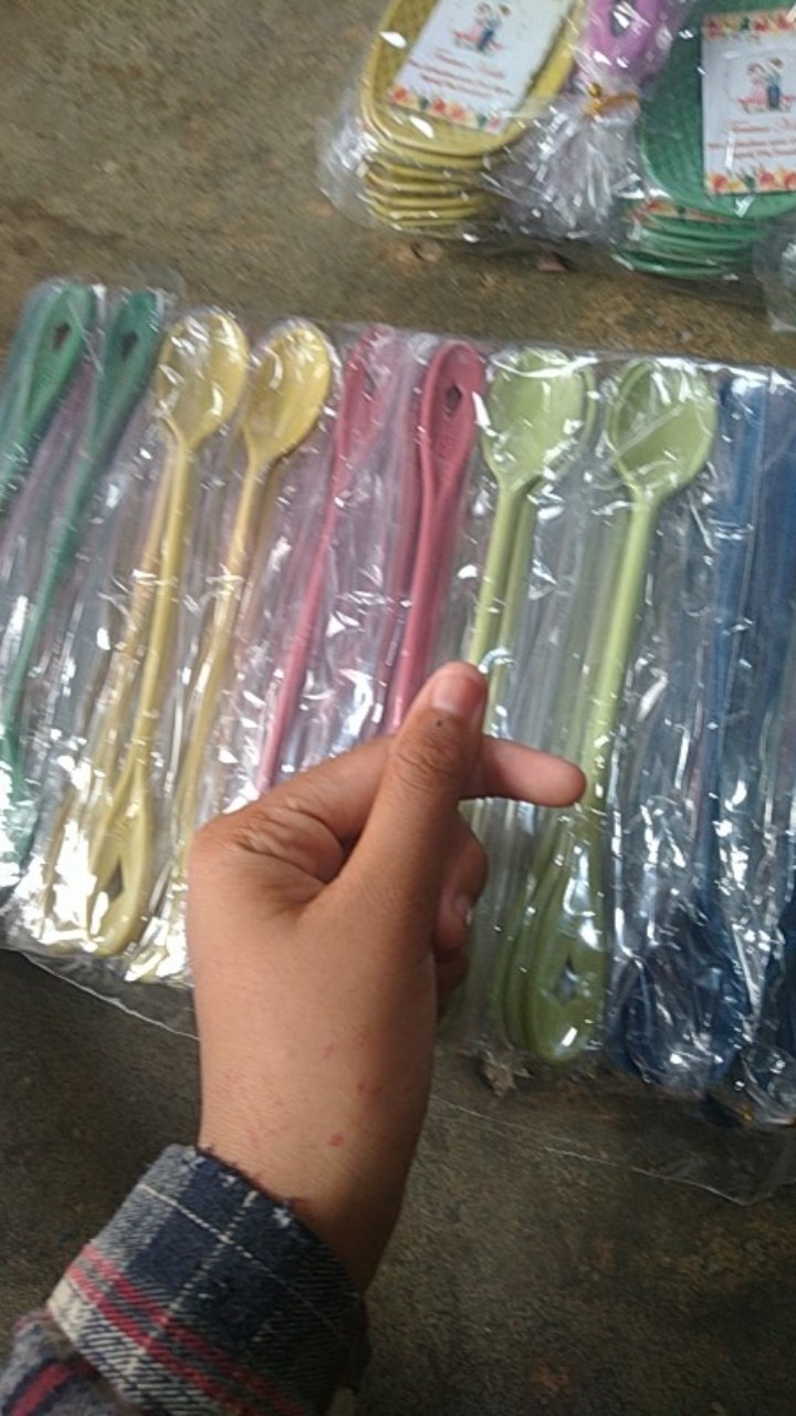 Isi 100pcs Sendok Jus Lokal Kemasan Plastik