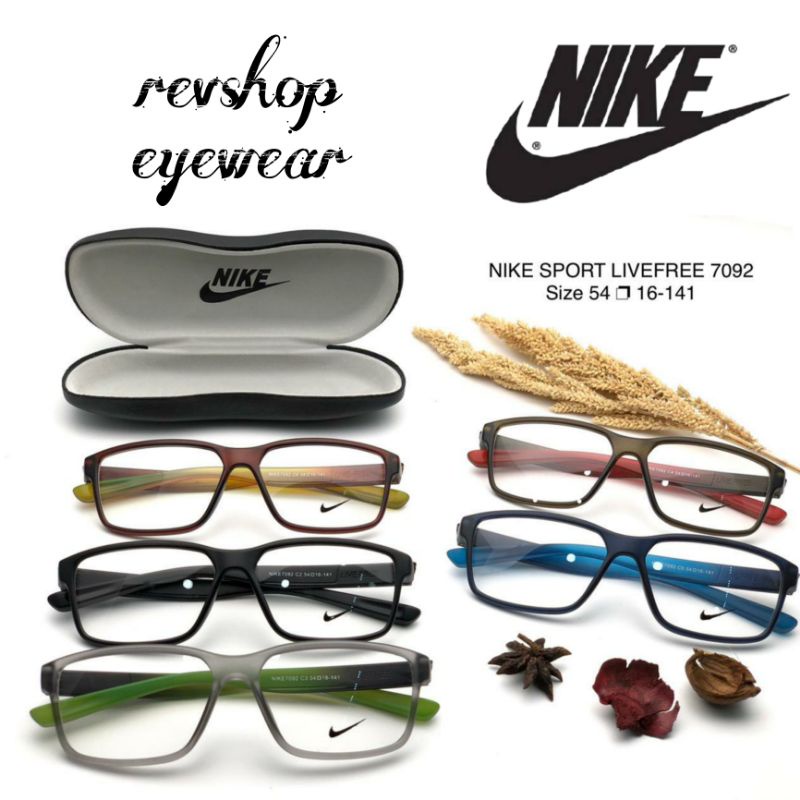 Frame Kacamata Pria Wanita Nike Live Free 7092 Lensa Supersyn Blueray Photochromic