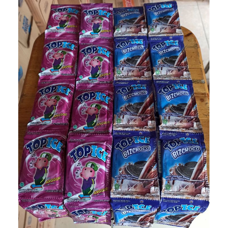 

Top Ice Minuman Instant Rasa Anggur Dan Bizchoco Renceng Isi 10 Pcs