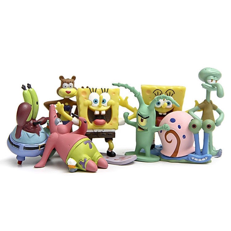 8pcs Set SpongeBob Squarepants Patrick Star Squidward Tentacles PVC Figure Toy