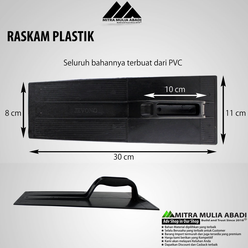 Raskam Plastik PVC / Penghalus Rata Semen