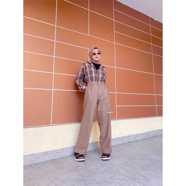 HL CELANA KULOT HIGHWAIST BAHAN LINEN/ LINEN PANTS M-XXL(REALPICT)