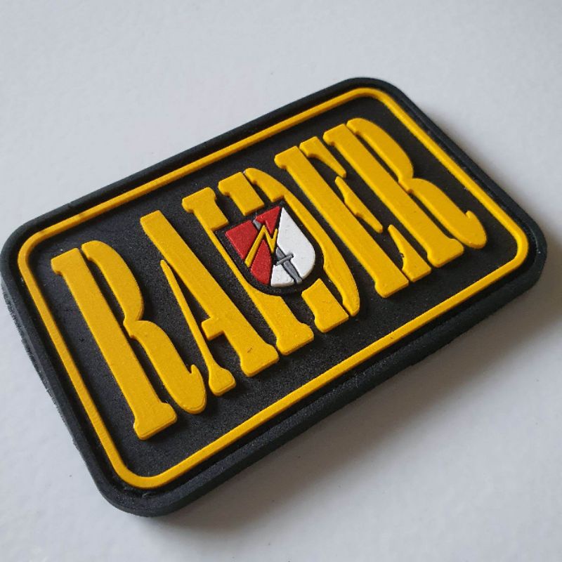 PATCH RUBBER LOGO TULISAN RAIDER TNI AD/TEMPELAN EMBLEM KARET VELCRO ARMY