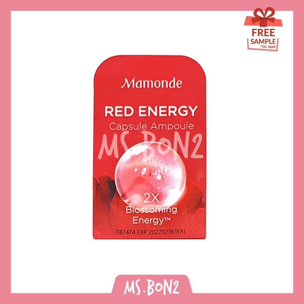 Mamonde Red Energy Capsule Ampoule Sample Sachet Travel Mini Tester Trial Size Sleeping Pack Essence