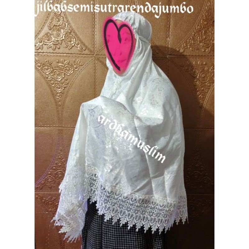 JILBAB INSTANT HAJI DAN UMROH SEMI SUTRA RENDA JUMBO II XXXL