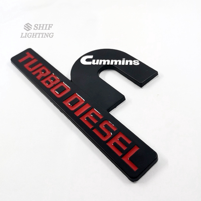 1pc Stiker Emblem Logo Turbo Diesel Cummins Bahan Metal Untuk Dekorasi Bagasi Mobil