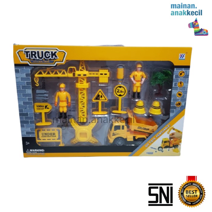 MAINAN ANAK KONSTRUKSI MOBIL MOBILAN TRUCK TRUCK SET TERDIRI DARI 14 PCS