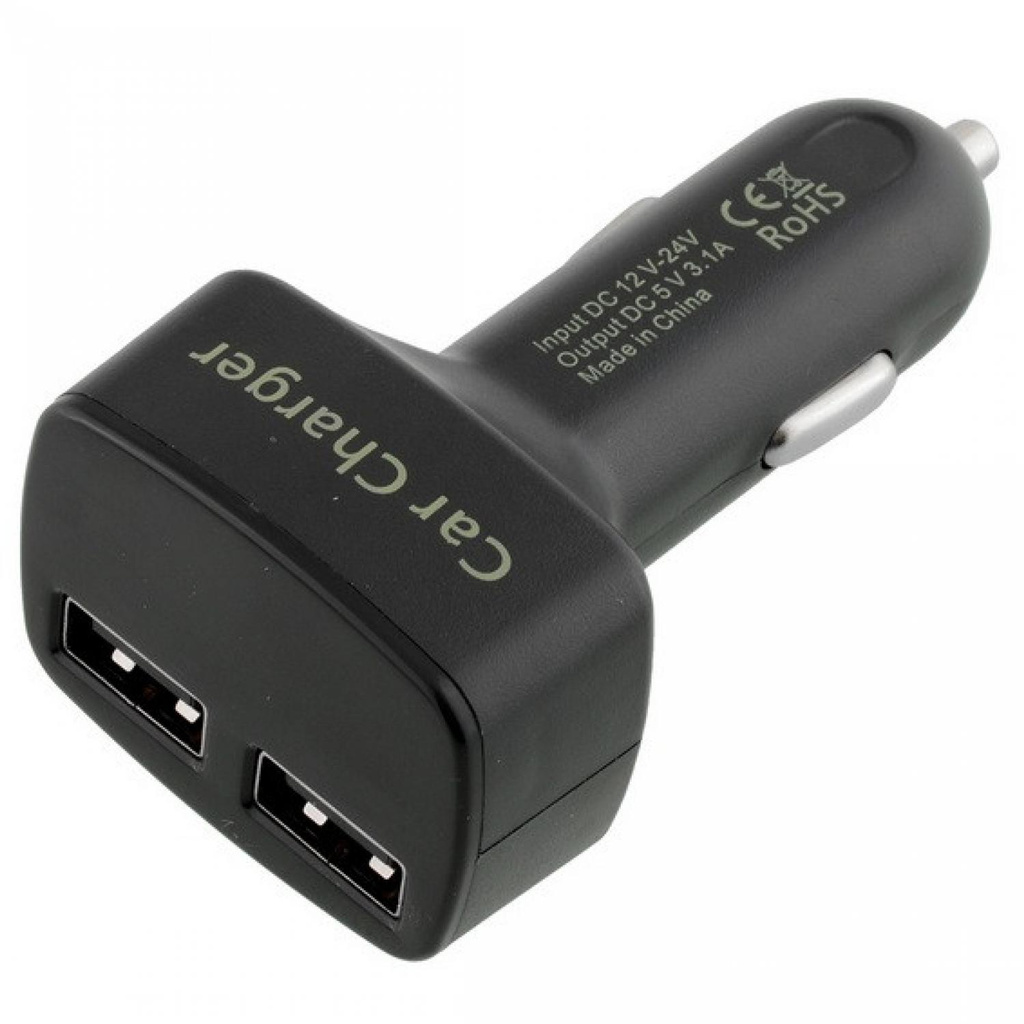 Taffware Dual USB Car Charger with LED Display - EC2