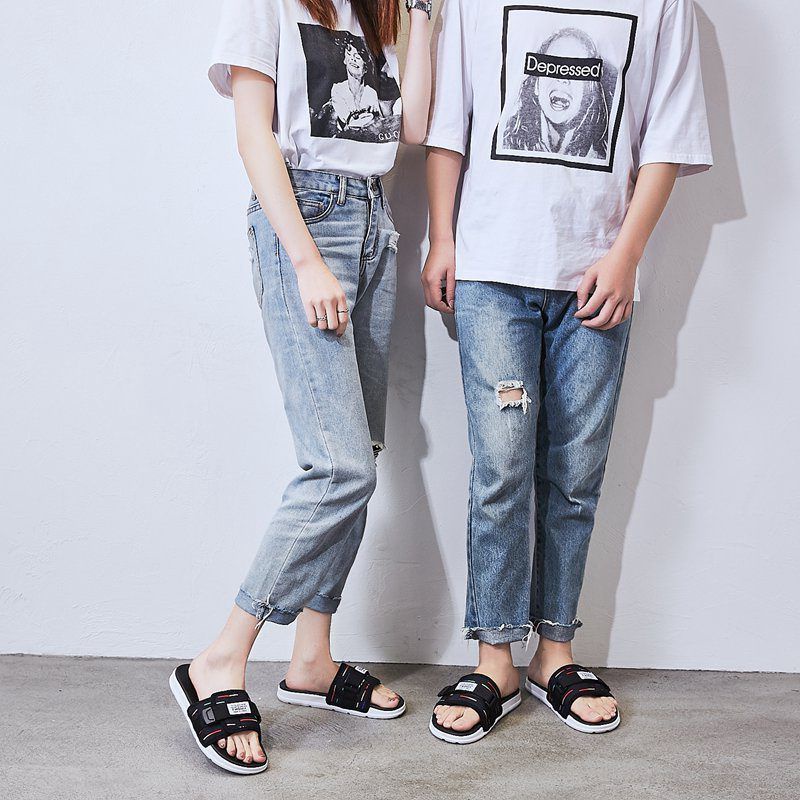 FD Sendal Couple Sandal Import Cewek Sendal Flat Wanita Sandal Slip On Import DI-075