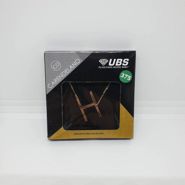 Kalung Emas 375 Alpha Beta Milea UBS Carendelano Huruf H