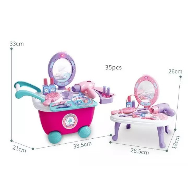 MWN Mainan MAKE UP HAPPY GIRL PLAYSET 2 IN 1 35 pcs No 688-30B