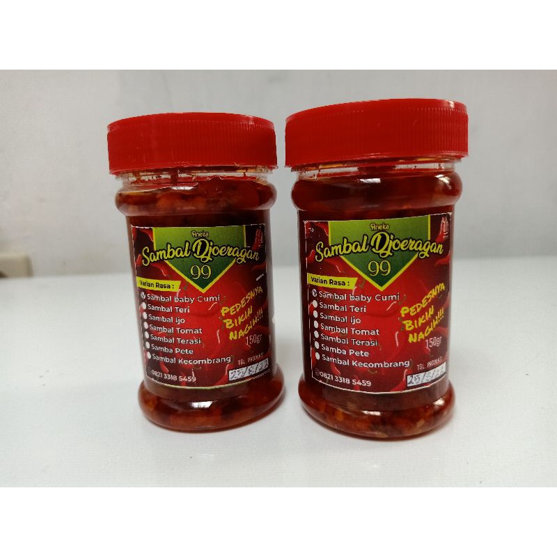 

Omah Djoeragan Sambal Baby Cumi Asin Pedas Botol 150 gr
