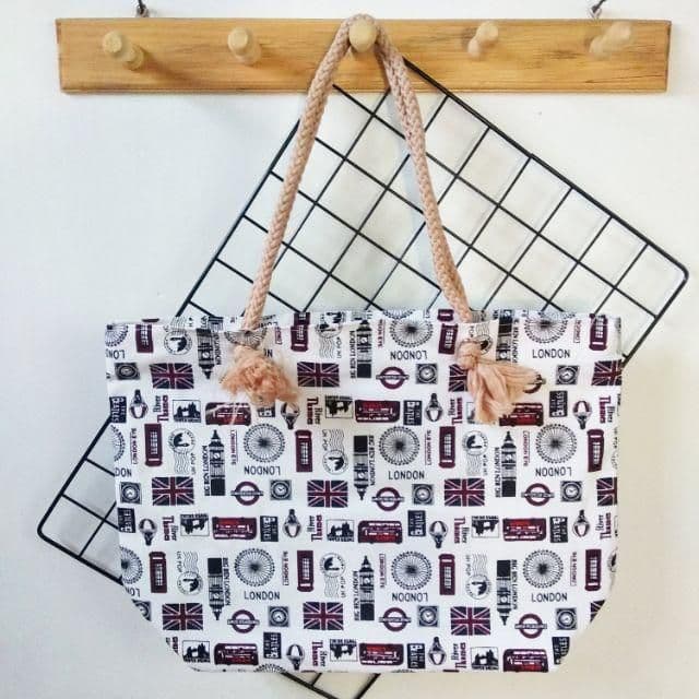 TOTEBAG KANVAS TALI SUMBU WANITA RESLETING