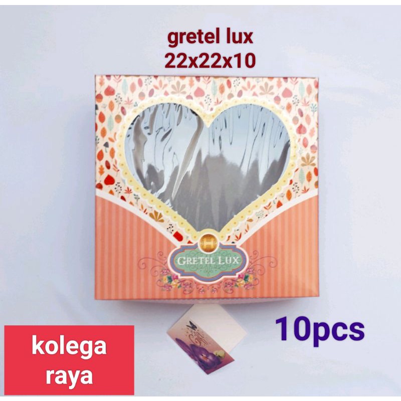 Dus kue gretel lux ukuran 22x22x10 isi 10Pcs