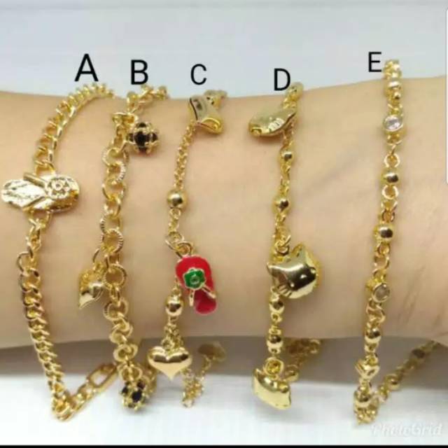 Gelang tangan dewasa aneka model lapisan mas 18k GP-01