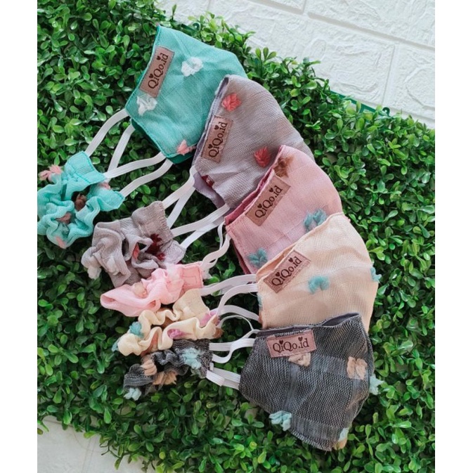 Masker Hijab Motif Bulu Angsa ori by qiqo.id