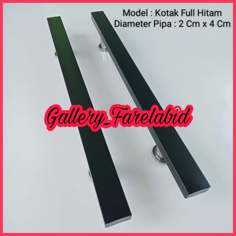 Handle Pintu Rumah Stainless Steel Hitam 60 Cm Gagang Pintu Rumah Modern 45 Cm Pegangan Pintu Kupu Tarung Tarikan Pintu Rumah Utama Minimalis