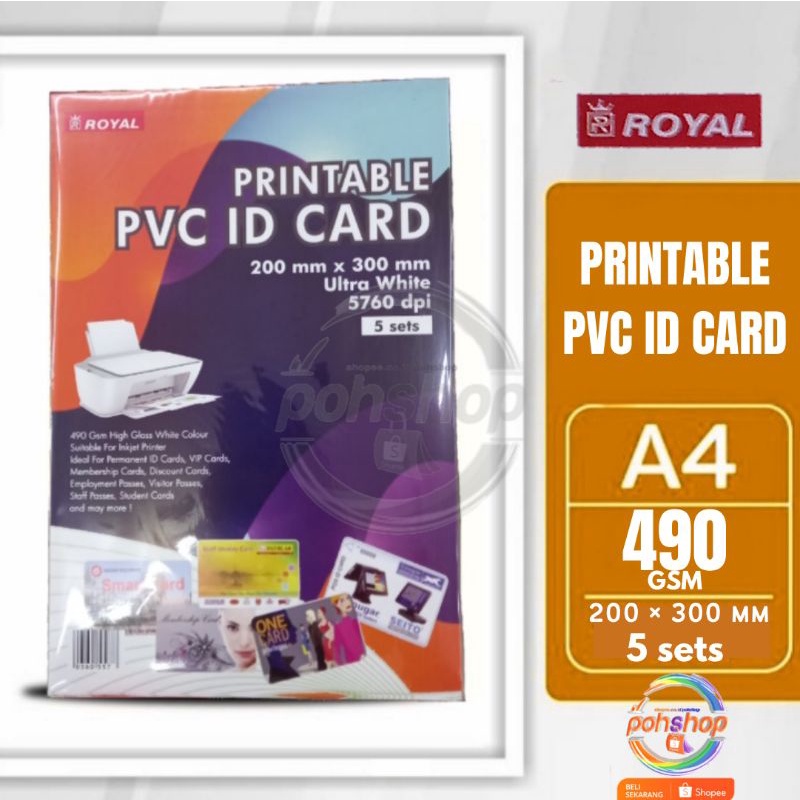 

Royal Printable PVC ID Card A4/5s