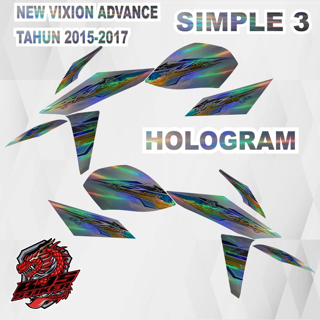 [COD] Stiker Sticker Striping hologram list NVA New Vixion Advance New Vixion 2015-2017 simple 3 HOL