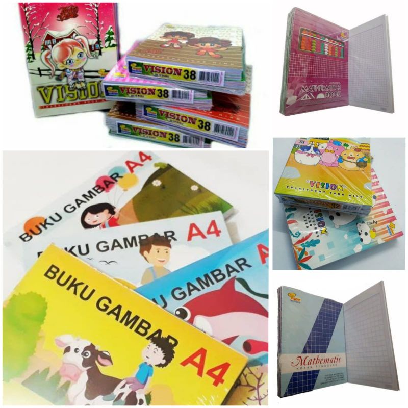 

BUKU TULIS /BUKU TULIS HALUS TEGAK BERSAMBUNG/BUKU KOTAK KECIL DAN BESAR/BUKU GAMBAR