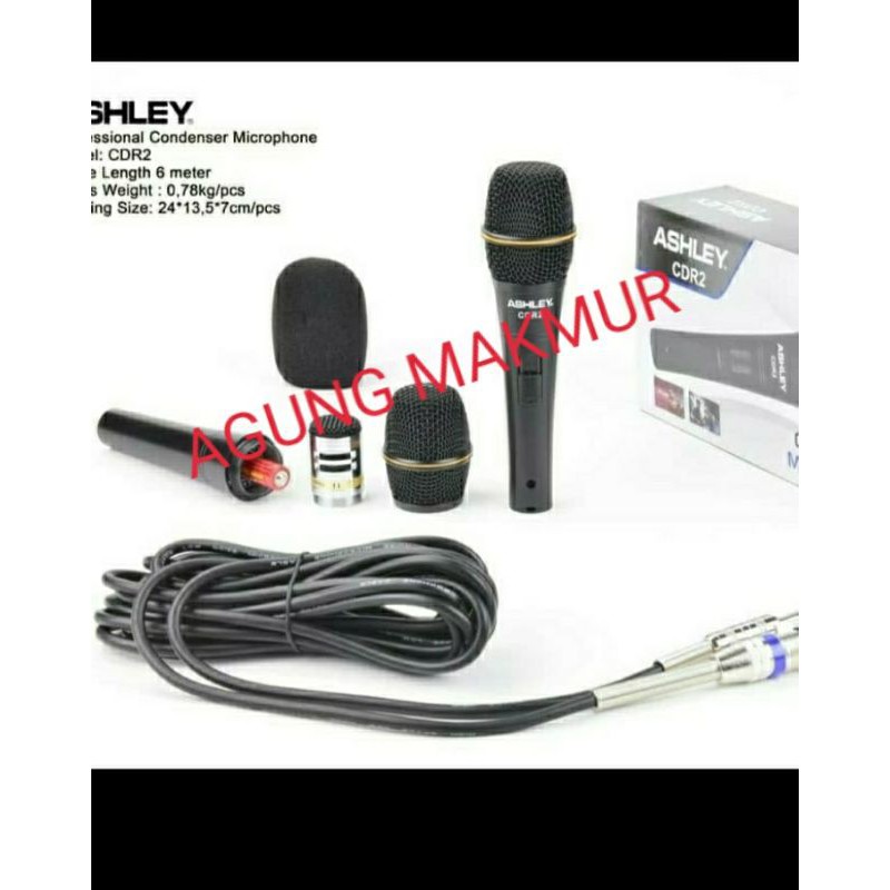 Mic Kabel Ashley CDR2 Condenser Original Condenser ashley crd2
