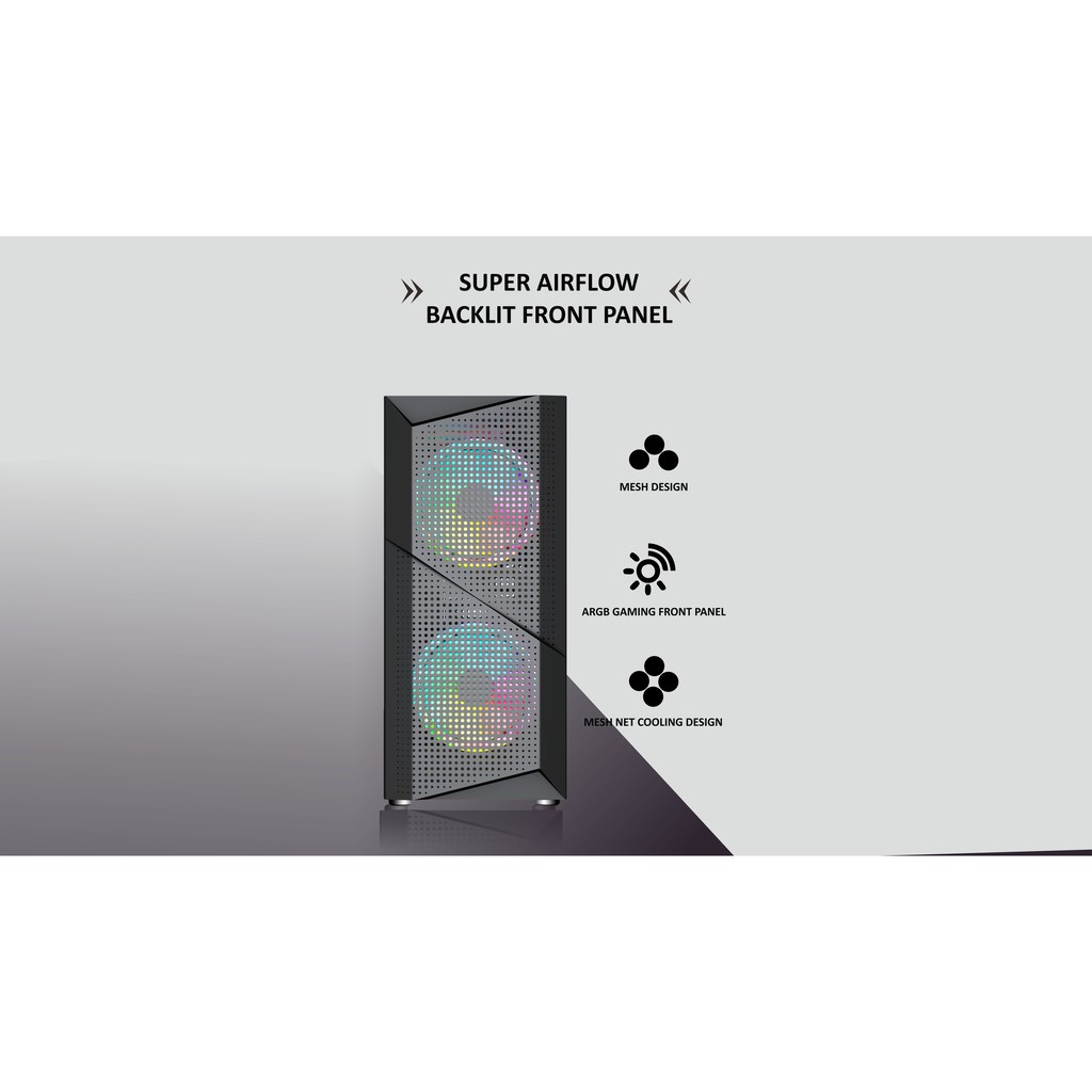 VenomRX Samurai + 2 Fan RGB Tempered Glass Casing Gaming PC