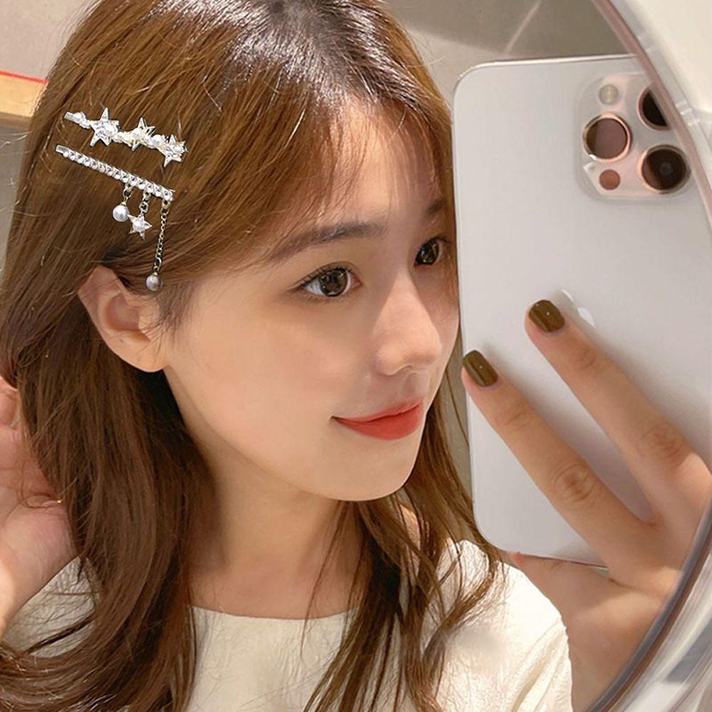 Agustina Korea Gaya Klip Rambut Mewah Rumbai Hiasan Kepala Jepit Perhiasan Perempuan Hadiah Barrettes Poni Clip