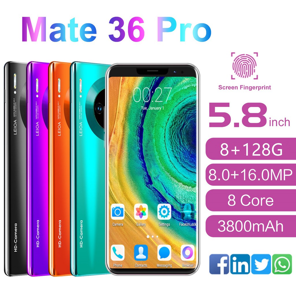 Mate 36 pro handphone Android 9.1 HD screen 5.8 inch 8