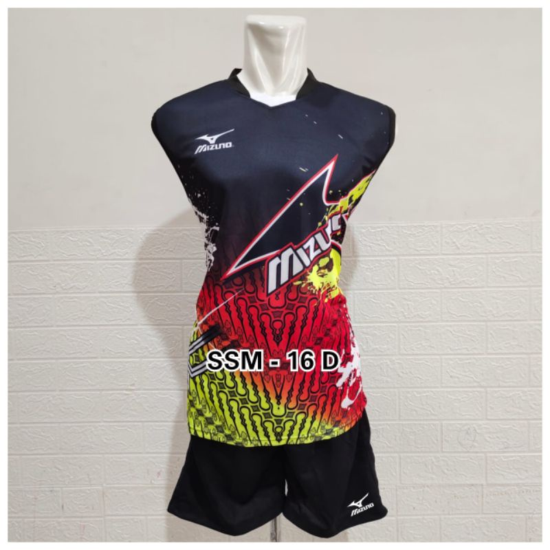Baju setelan voli singlet bahan Jersey full printing