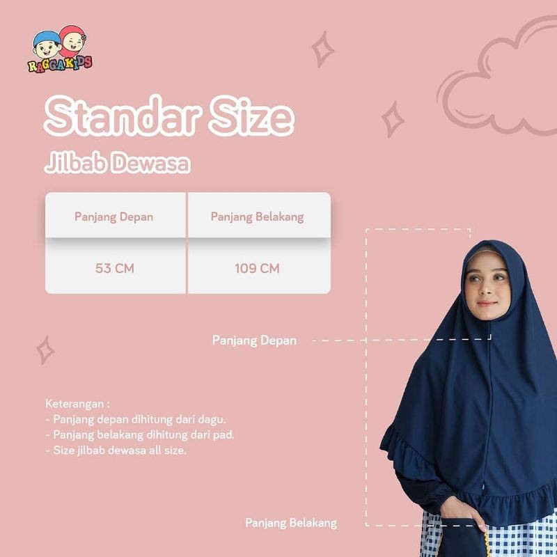 Jilbab instant raggakids Panjang Bergo dewasa murah