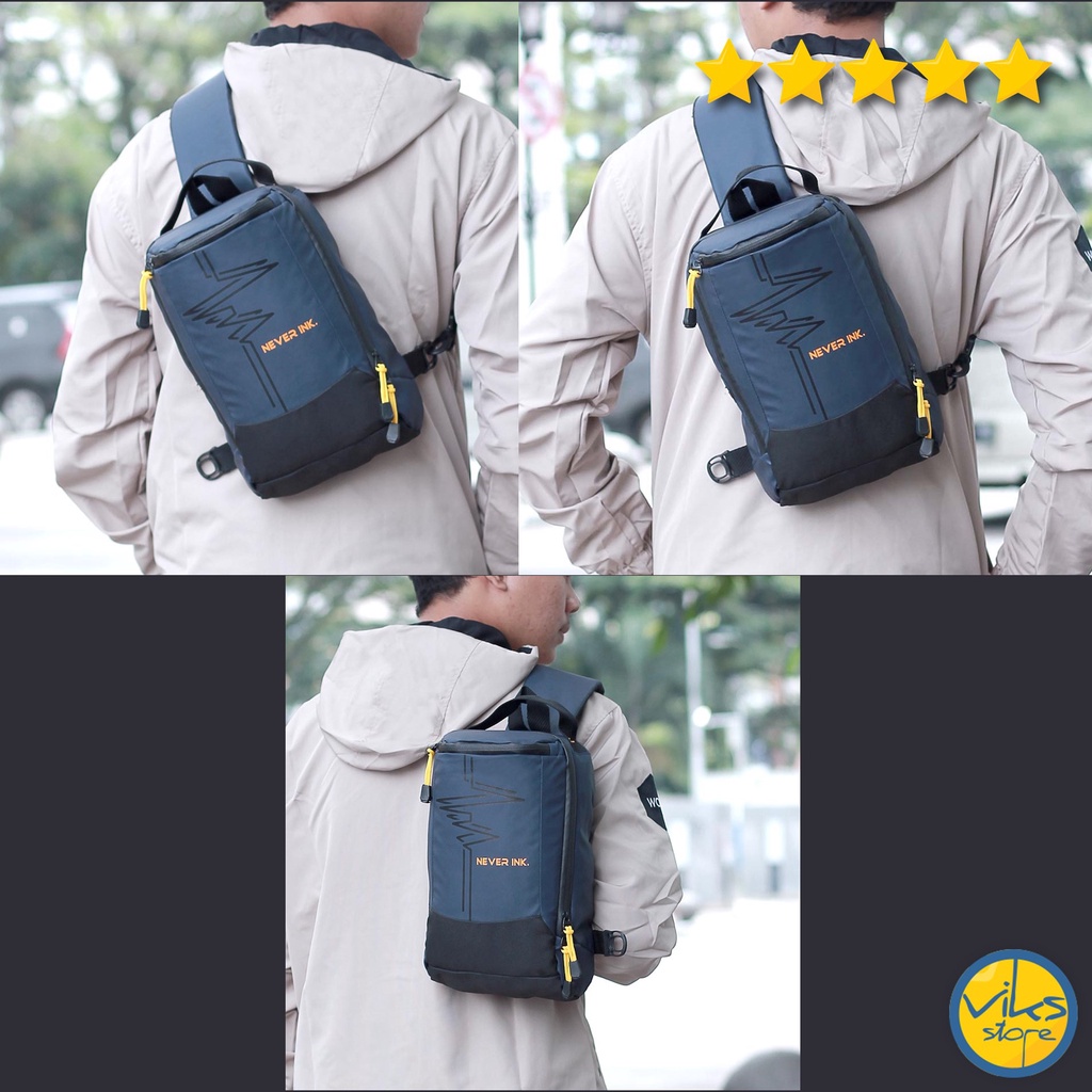 Tas Slingbag Pria Cowok Tas Selempang Bahu Simpel Serbaguna Ukuran Sedang Bahan Bimo Never Inc.