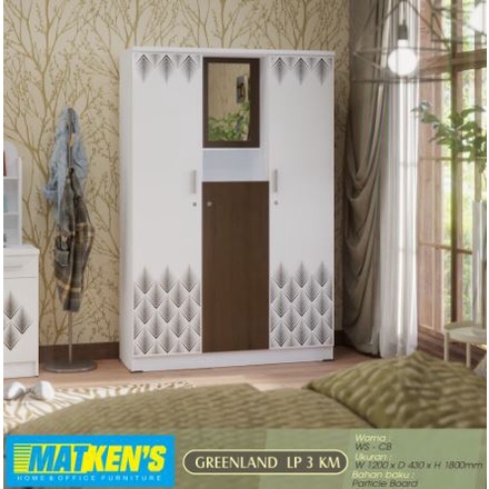 Lemari 3 Pintu Partikel Matkens/ Lemari minimalis 3 pintu/ Lemari partikel Board- MITRA MEBEL