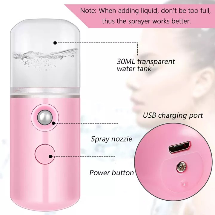 (COD)  Nano Spray Portable Mini USB Alat Semprotan Pelembap Wajah Multifungsi Alat Perawatan Wajah