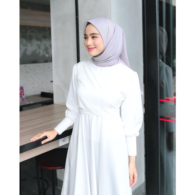 Raya Dress Gamis Wanita Syari Busana Muslim Terbaru Modern Maxi Lengan Balon Outfit Muslimah-2