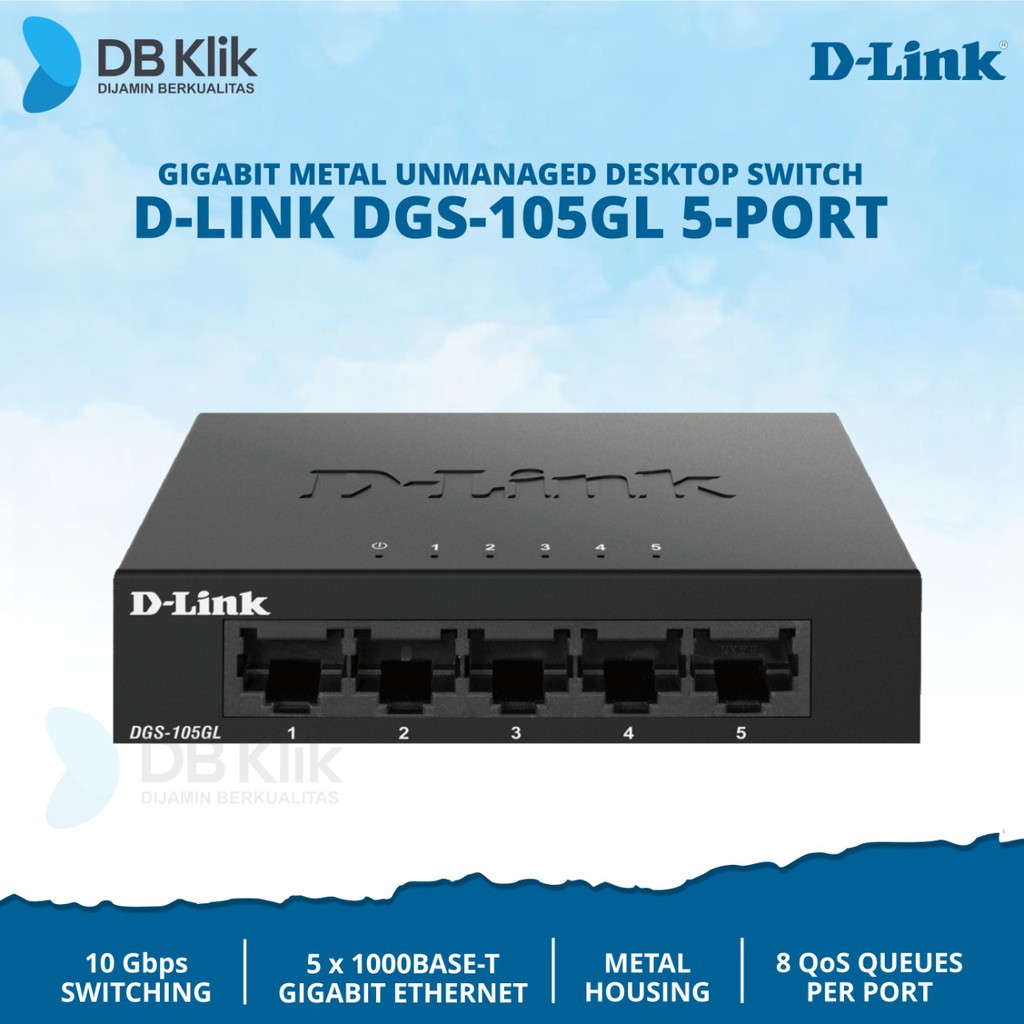 Switch D-Link DGS-105GL 5Port Gigabit Unmanaged - HUB DLink DGS105GL