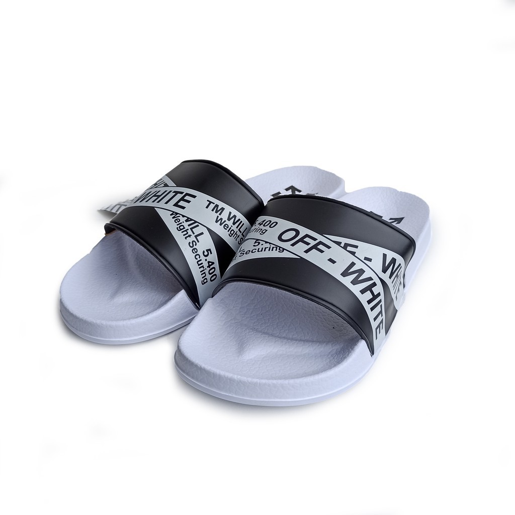 Sandal kasual pria slip on Off White OW1