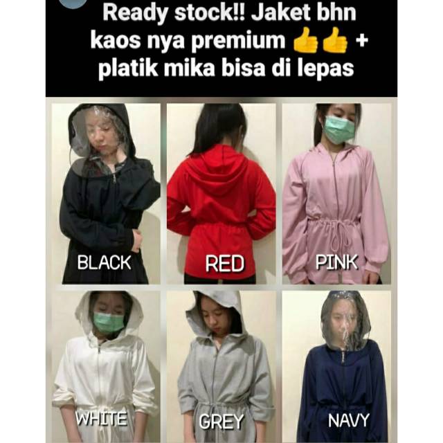 Jaket Anti Virus Corona (Plastik Mika bisa dilepas) Bhn Premium