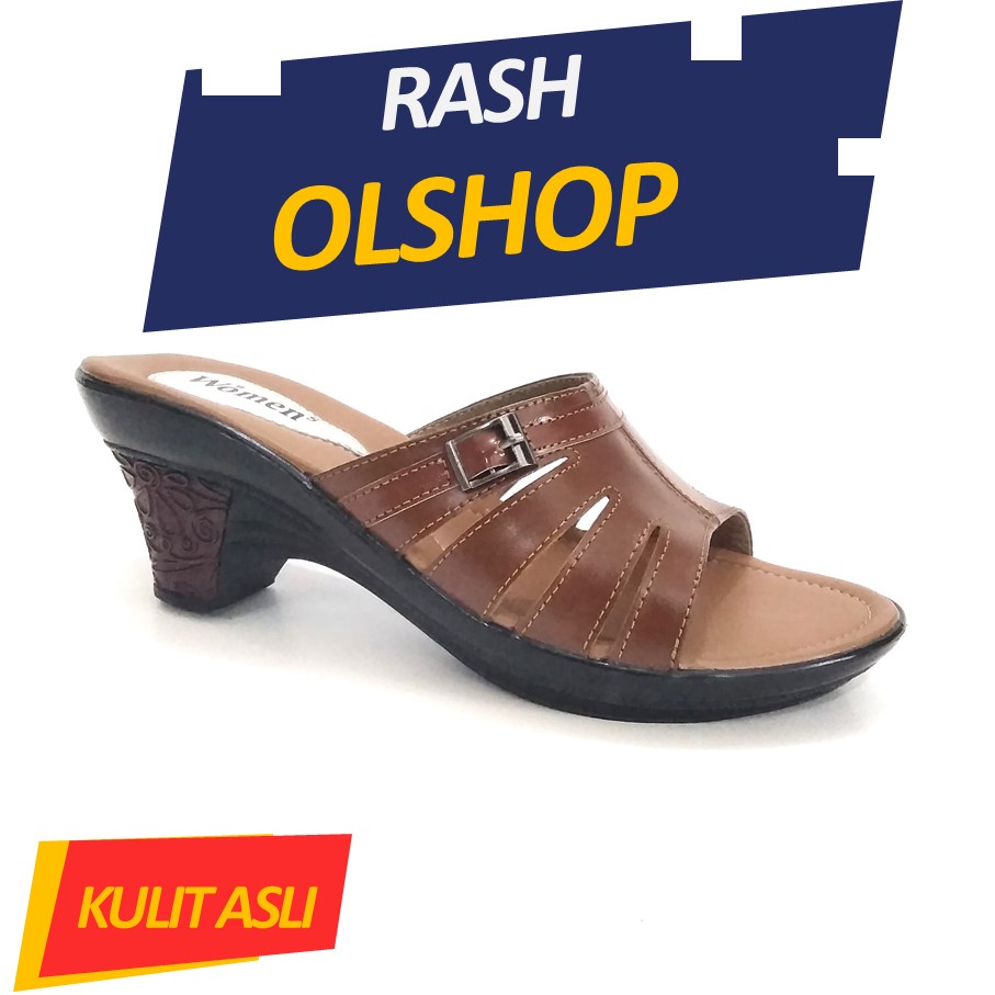 Sandal Wanita Kondangan Sandal Selop Wamita Pesta Bahan Kulit Asli