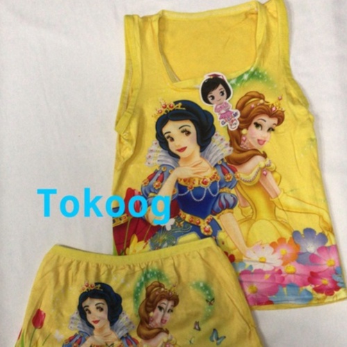 SETELAN SINGLET ANAK LUCU DALAMAN ANAK CEWE PEREMPUAN SINGLET BOXER KARAKTER PRINCESS PUTRI