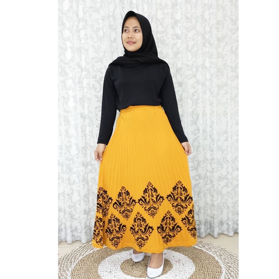 ROK PLISKET KOMBINASI BLUDRU BAWAH BAGUS GL FASHION