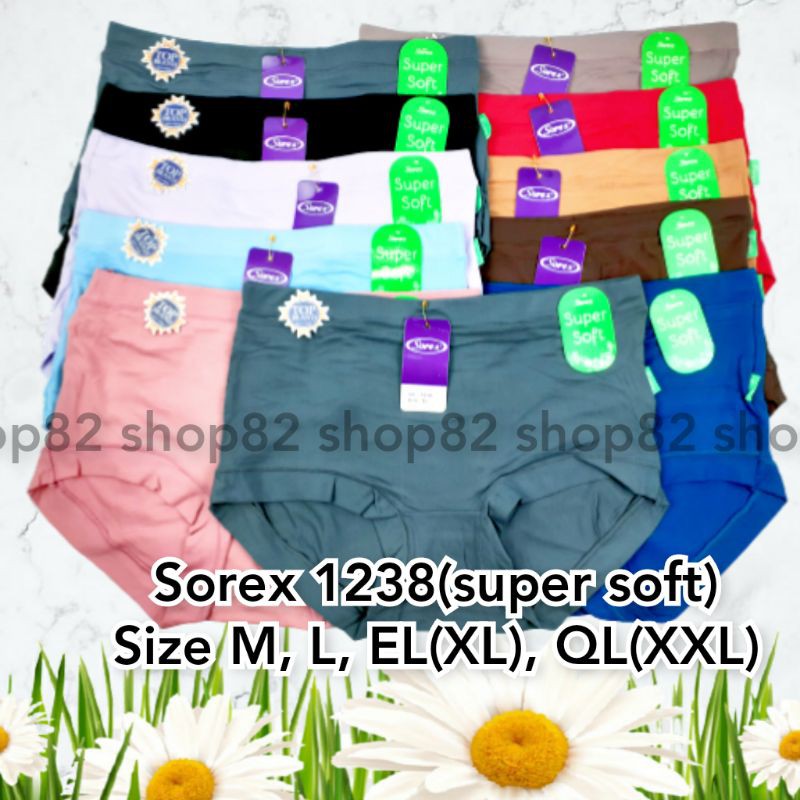 1pcs cd celana dalam wanita sorex 1238 comfort extra jumbo big size M L EL QL XL XXL 3L midi soft