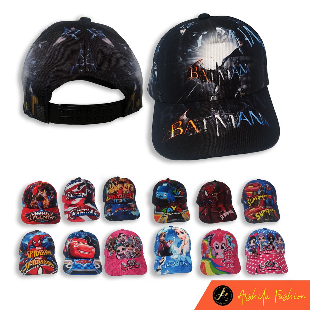 Topi Anak Sablon Karakter / Topi Anak Karakter HRO / Arshila_fashion