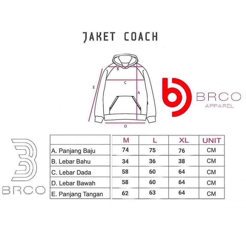 Jaket Coach Pria BRCO Bordir Premium Distro Waterproof