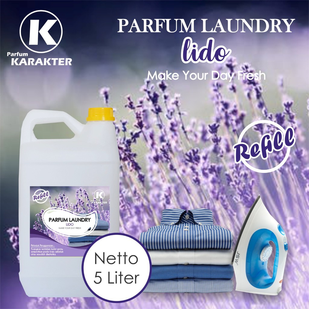 Bisa COD | Termurah | Parfum Laundry aroma Lido  Bibit Parfum Import Wangi &amp; Tahan Lama  Kemasan 5 Liter