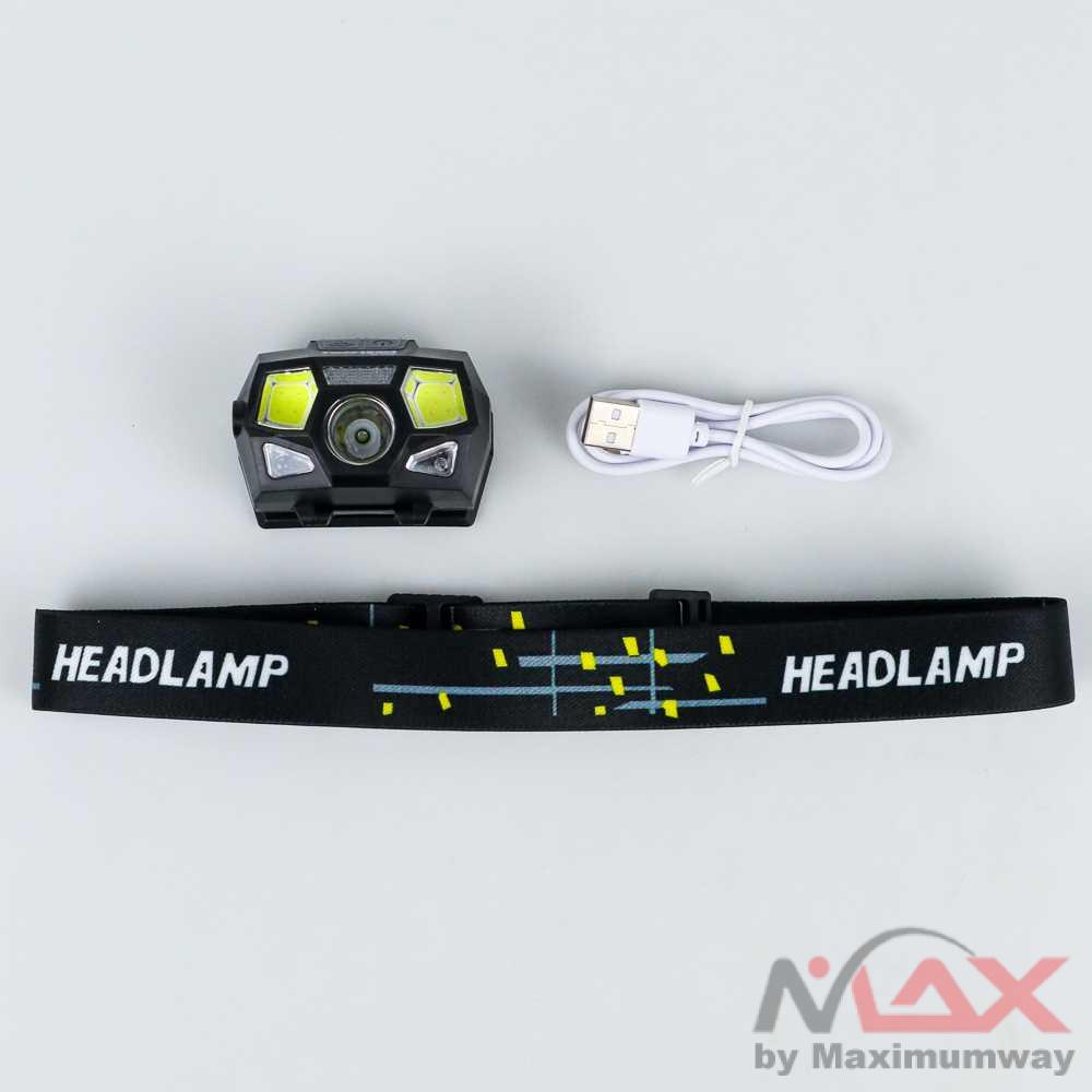 TaffLED Senter kepala Headlamp Rechargeable USB Motion XPE COB 10000 Lumens super terang Rechargeable LED COB Headlamp USB Head Lamp with Built-in Battery Motion Sensor Inductive Headlight Multi-Mode Camping Light Body Motion Sensor Mini Rechargeable LED