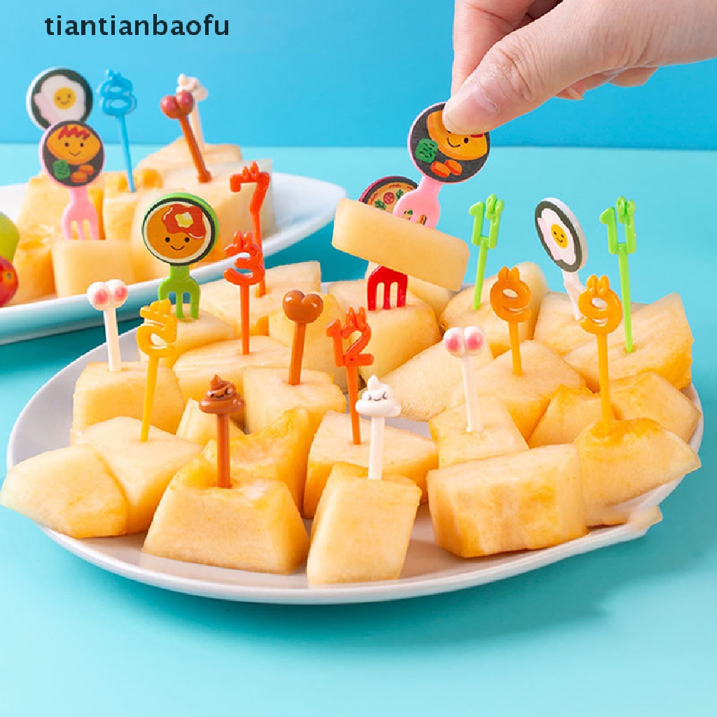 8 / 10 / 24Pcs Garpu Buah Dessert Snack Mini Untuk Anak