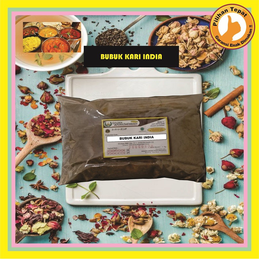 

Bubuk Kari India 1 Kg Serbuk Kari India Bumbu Curry India 1Kg Golden Aroma